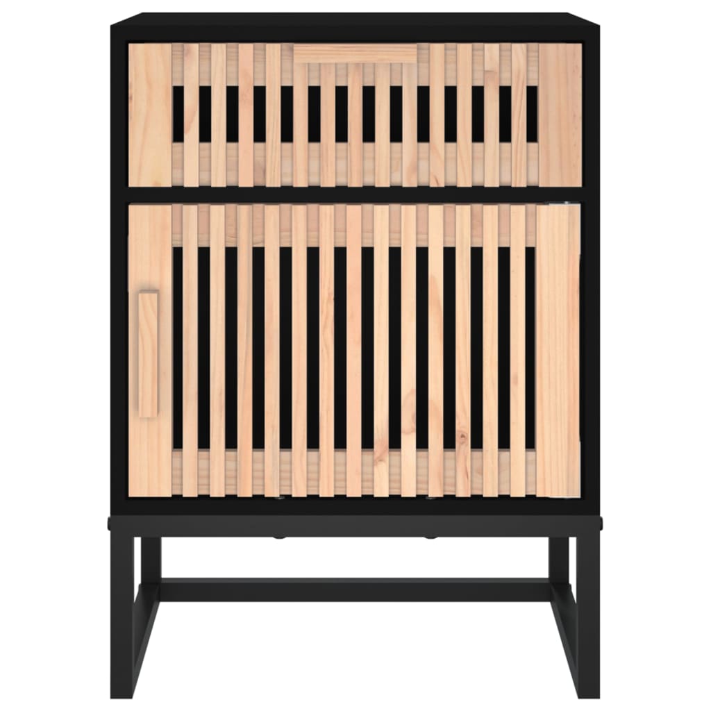 vidaXL Yöpöydät 2 kpl musta 40x30x55,5 cm tekninen puu ja rauta
