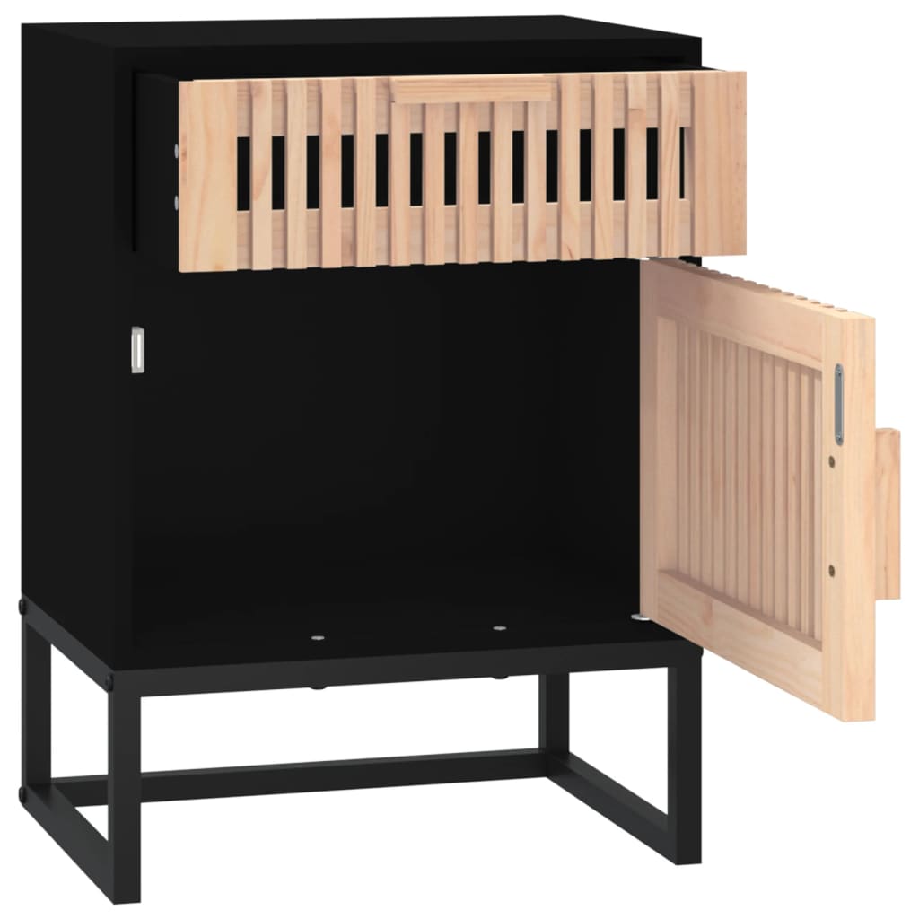 vidaXL Yöpöydät 2 kpl musta 40x30x55,5 cm tekninen puu ja rauta