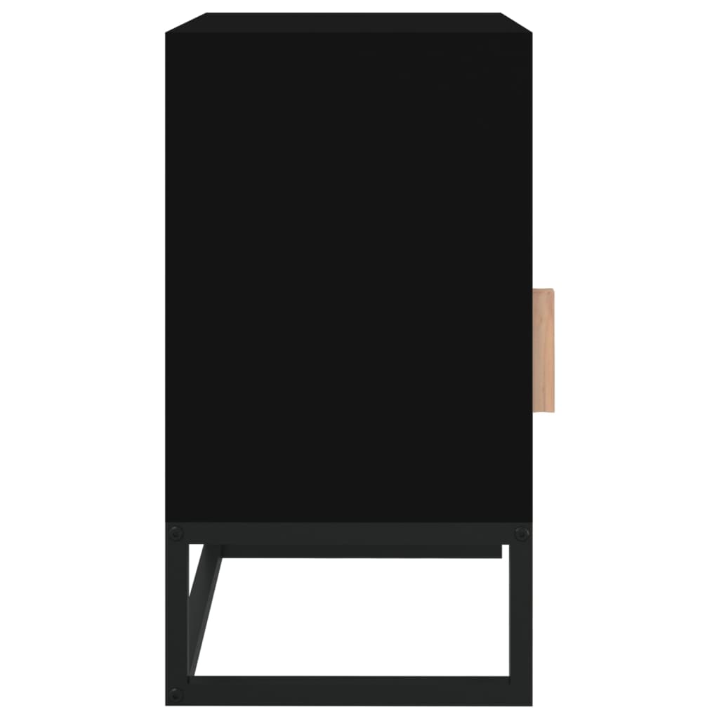vidaXL Yöpöydät 2 kpl musta 40x30x55,5 cm tekninen puu ja rauta