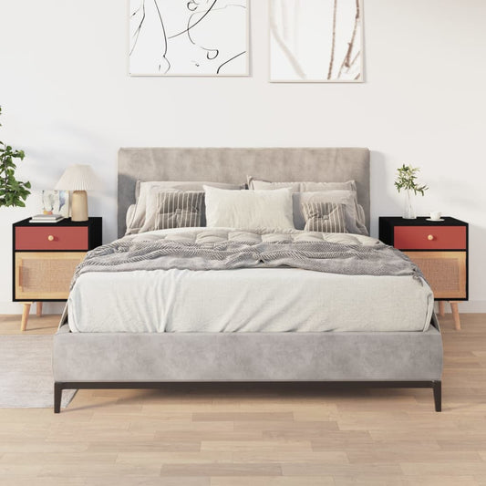 vidaXL Yöpöydät 2 kpl musta 40x30x55 cm tekninen puu