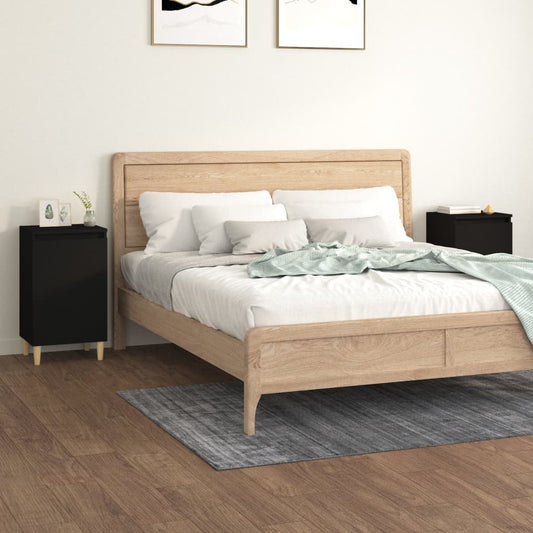 vidaXL Yöpöydät 2 kpl musta 40x35x70 cm tekninen puu