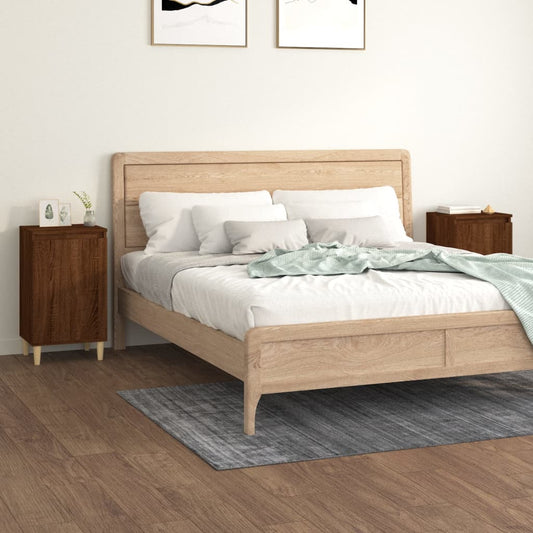 vidaXL Yöpöydät 2 kpl ruskea tammi 40x35x70 cm tekninen puu