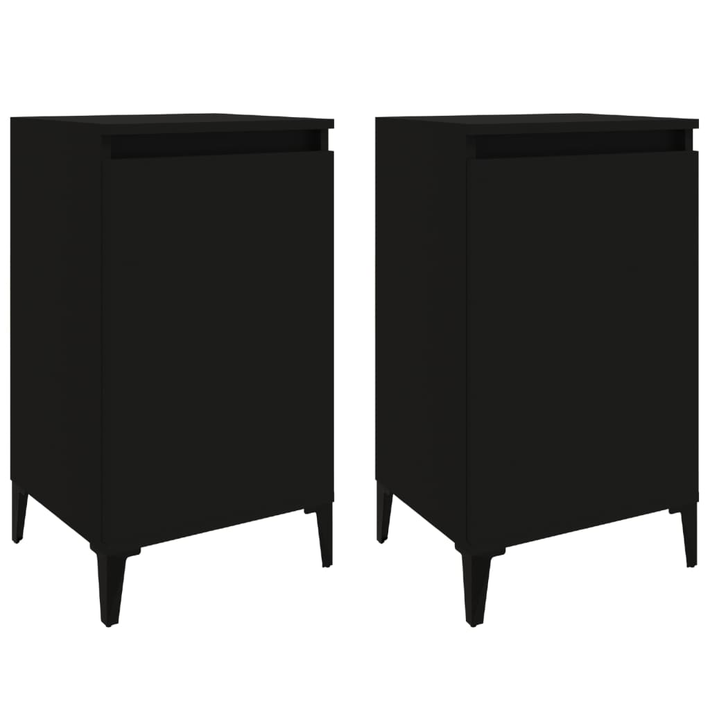 vidaXL Yöpöydät 2 kpl musta 40x35x70 cm tekninen puu