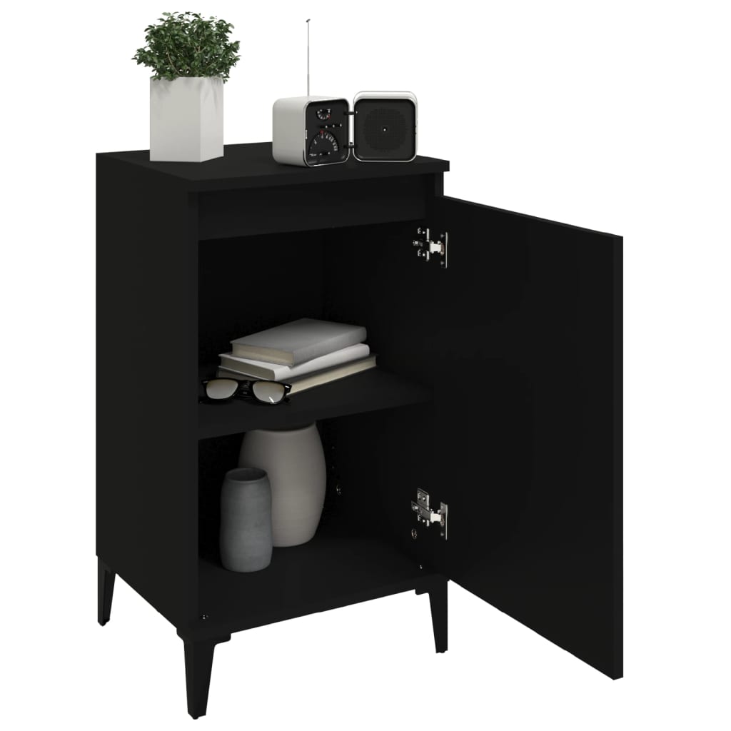vidaXL Yöpöydät 2 kpl musta 40x35x70 cm tekninen puu