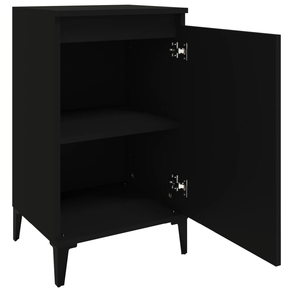 vidaXL Yöpöydät 2 kpl musta 40x35x70 cm tekninen puu