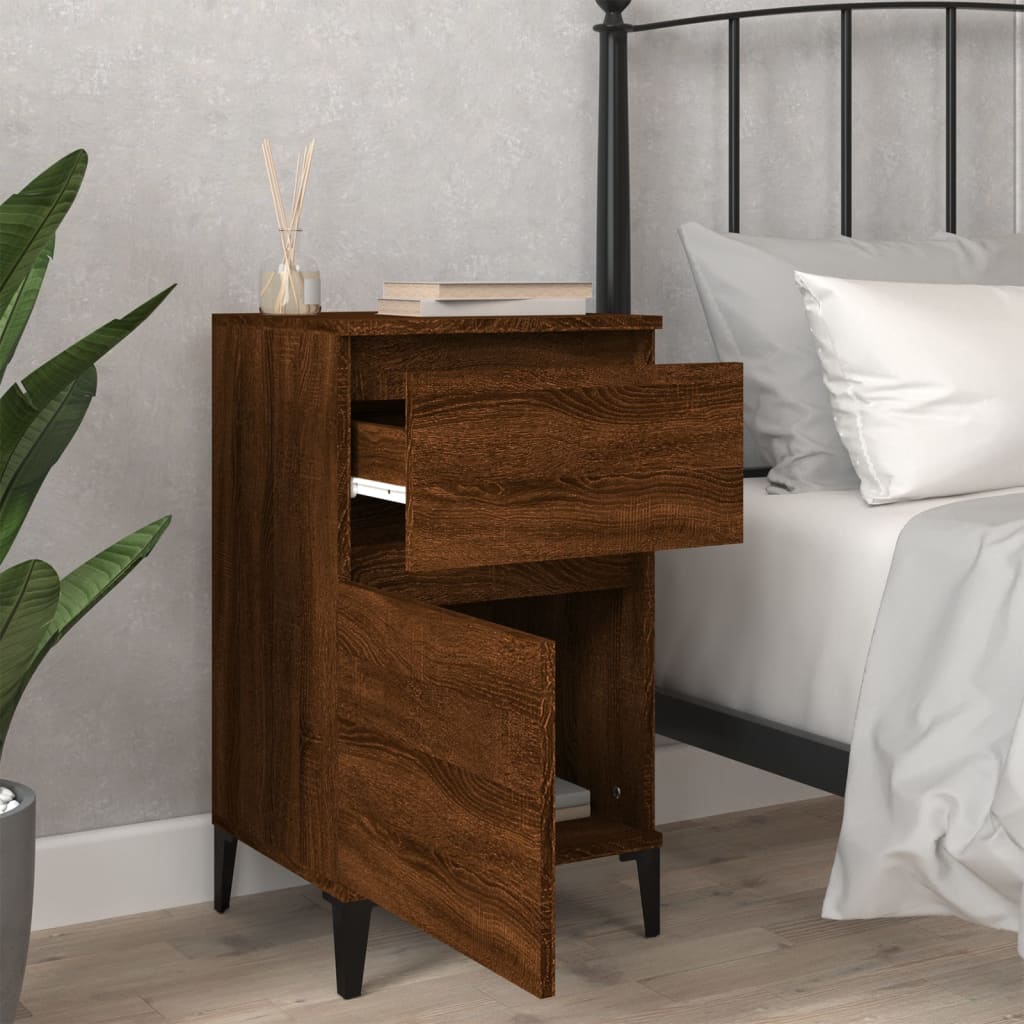 vidaXL Yöpöydät 2 kpl ruskea tammi 40x35x70
