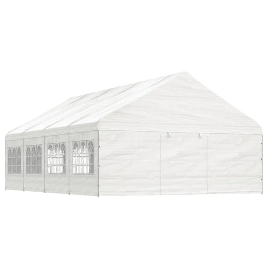 vidaXL Huvimaja katolla valkoinen 8,92x5,88x3,75 m polyeteeni