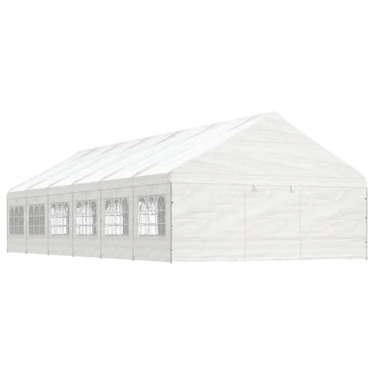 vidaXL Huvimaja katolla valkoinen 13,38x5,88x3,75 m polyeteeni