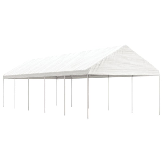 vidaXL Huvimaja katolla valkoinen 11,15x4,08x3,22 m polyeteeni