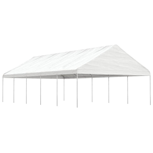 vidaXL Huvimaja katolla valkoinen 11,15x5,88x3,75 m polyeteeni