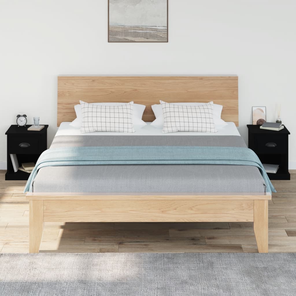 vidaXL Yöpöydät 2 kpl musta 39x39x47,5 cm tekninen puu