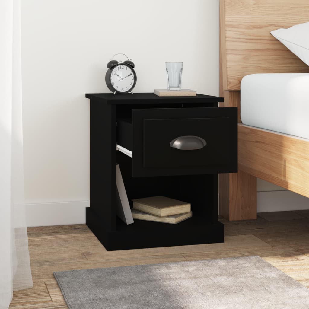 vidaXL Yöpöydät 2 kpl musta 39x39x47,5 cm tekninen puu