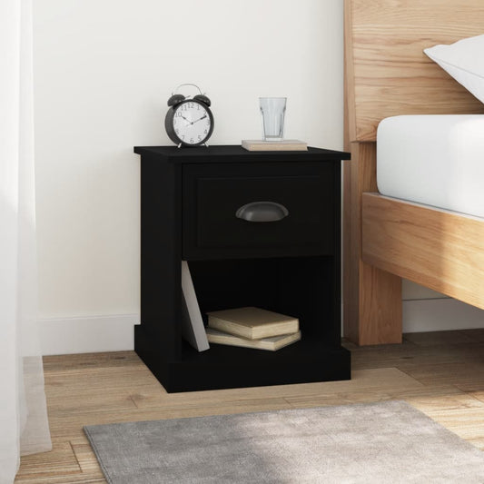 vidaXL Yöpöydät 2 kpl musta 39x39x47,5 cm tekninen puu