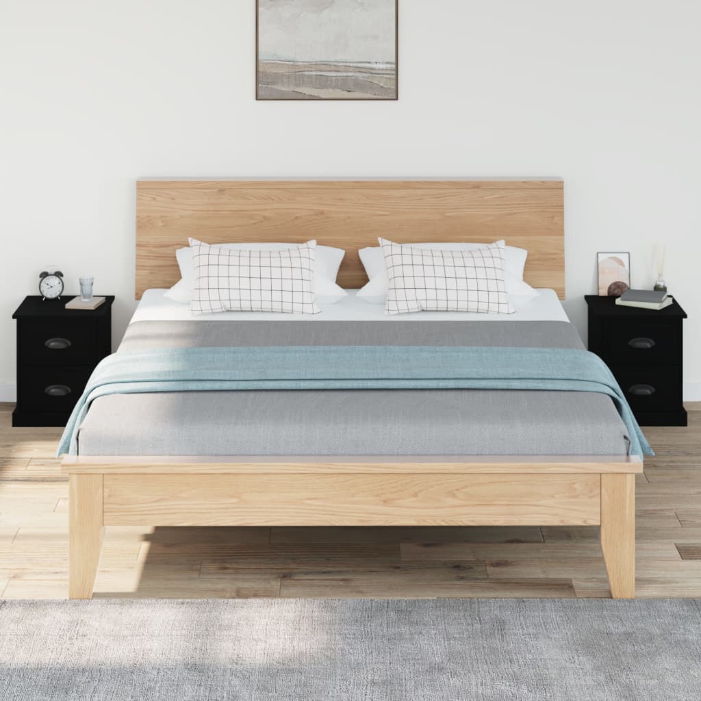 vidaXL Yöpöydät 2 kpl musta 39x39x47,5 cm tekninen puu