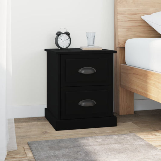vidaXL Yöpöydät 2 kpl musta 39x39x47,5 cm tekninen puu