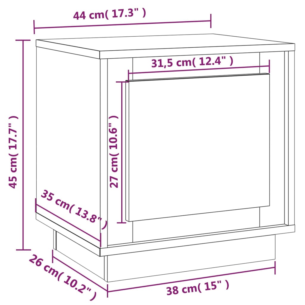 vidaXL Yöpöydät 2 kpl korkeakiilto valkoinen 44x35x45 cm tekninen puu