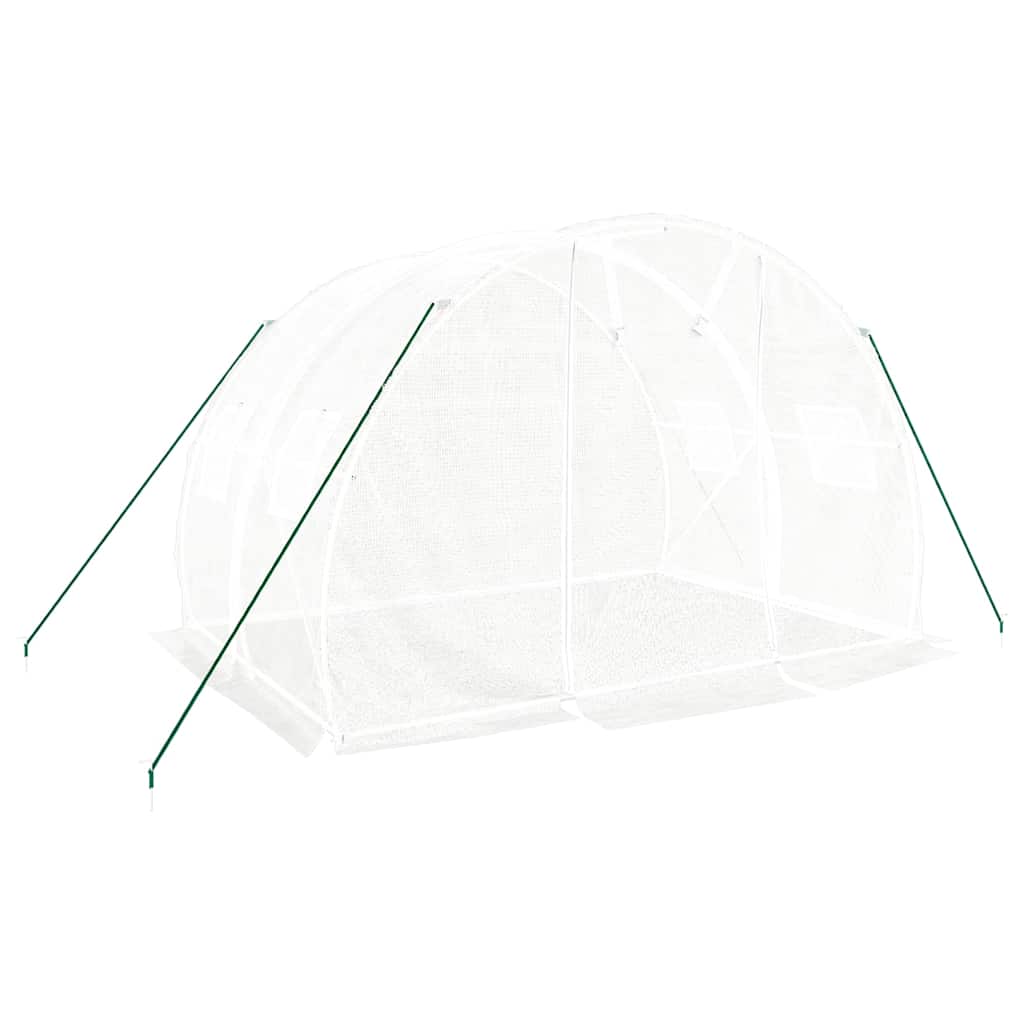 vidaXL Kasvihuone teräsrungolla valkoinen 6 m² 3x2x2 m