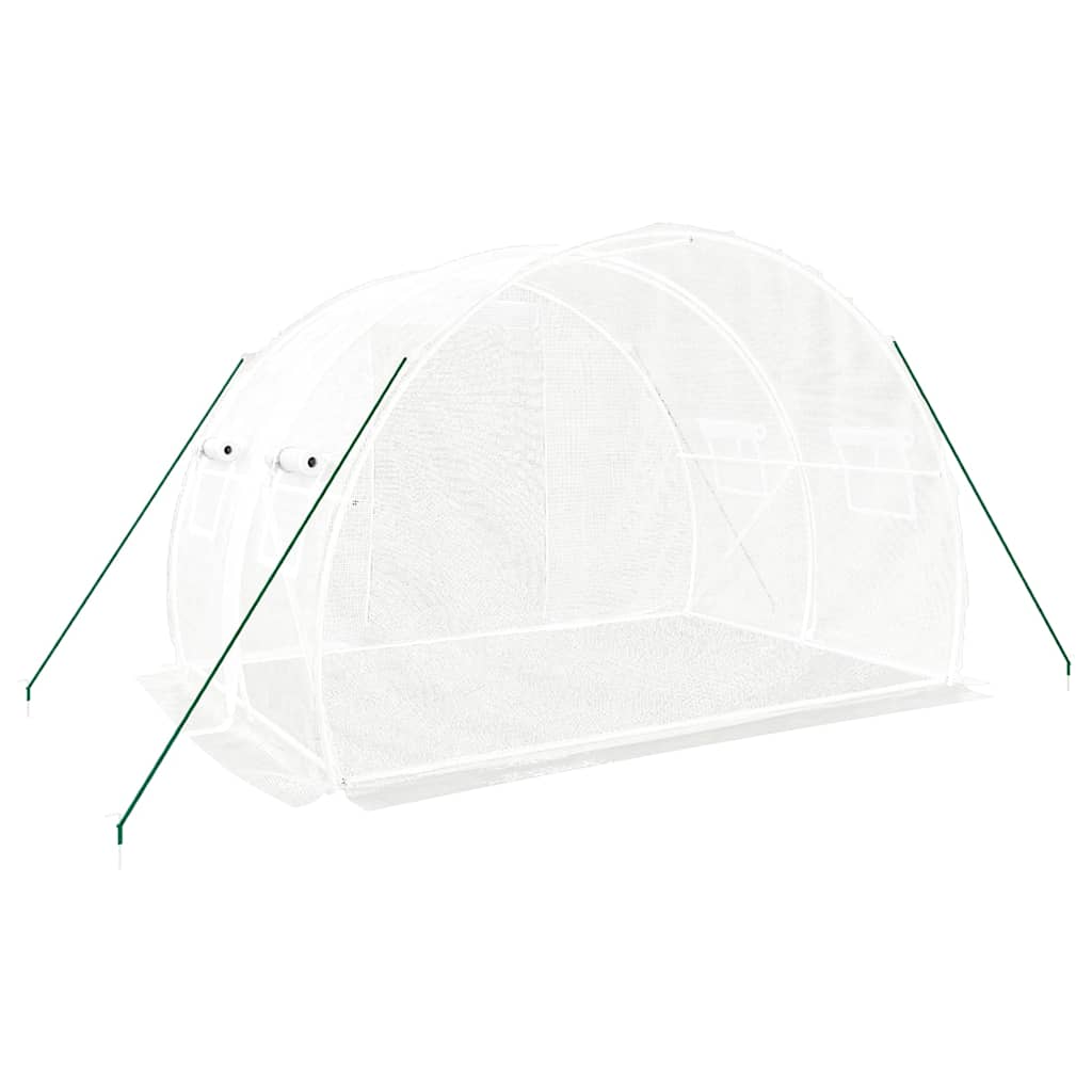 vidaXL Kasvihuone teräsrungolla valkoinen 6 m² 3x2x2 m