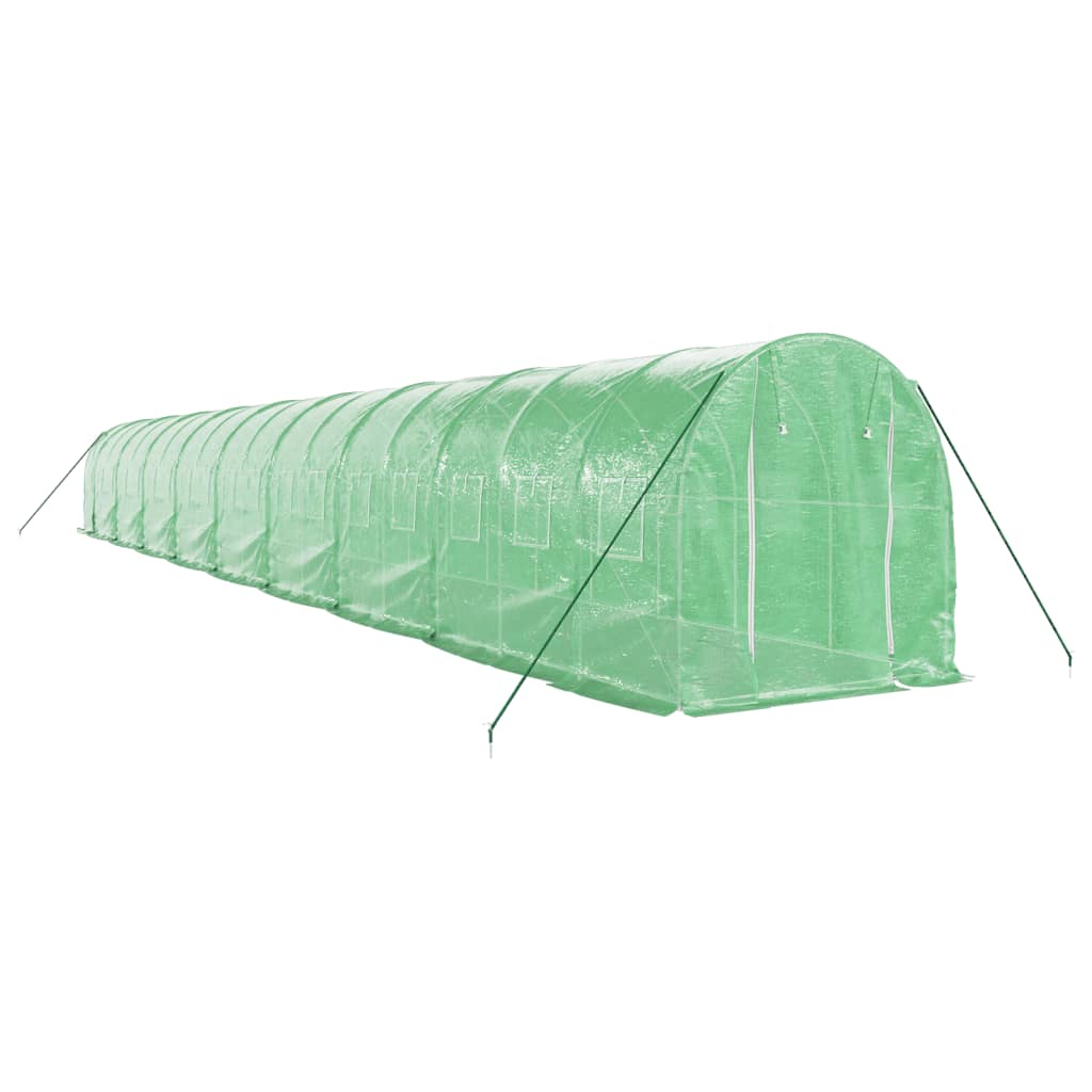 vidaXL Kasvihuone teräsrungolla vihreä 36 m² 18x2x2 m