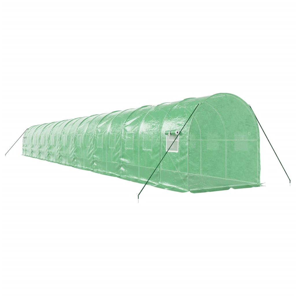 vidaXL Kasvihuone teräsrungolla vihreä 36 m² 18x2x2 m