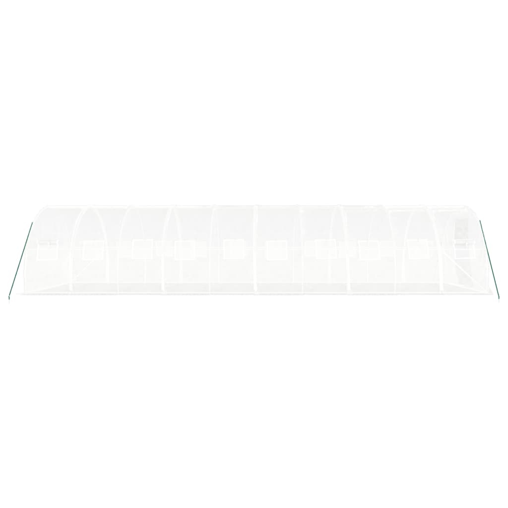 vidaXL Kasvihuone teräsrungolla valkoinen 30 m² 10x3x2 m
