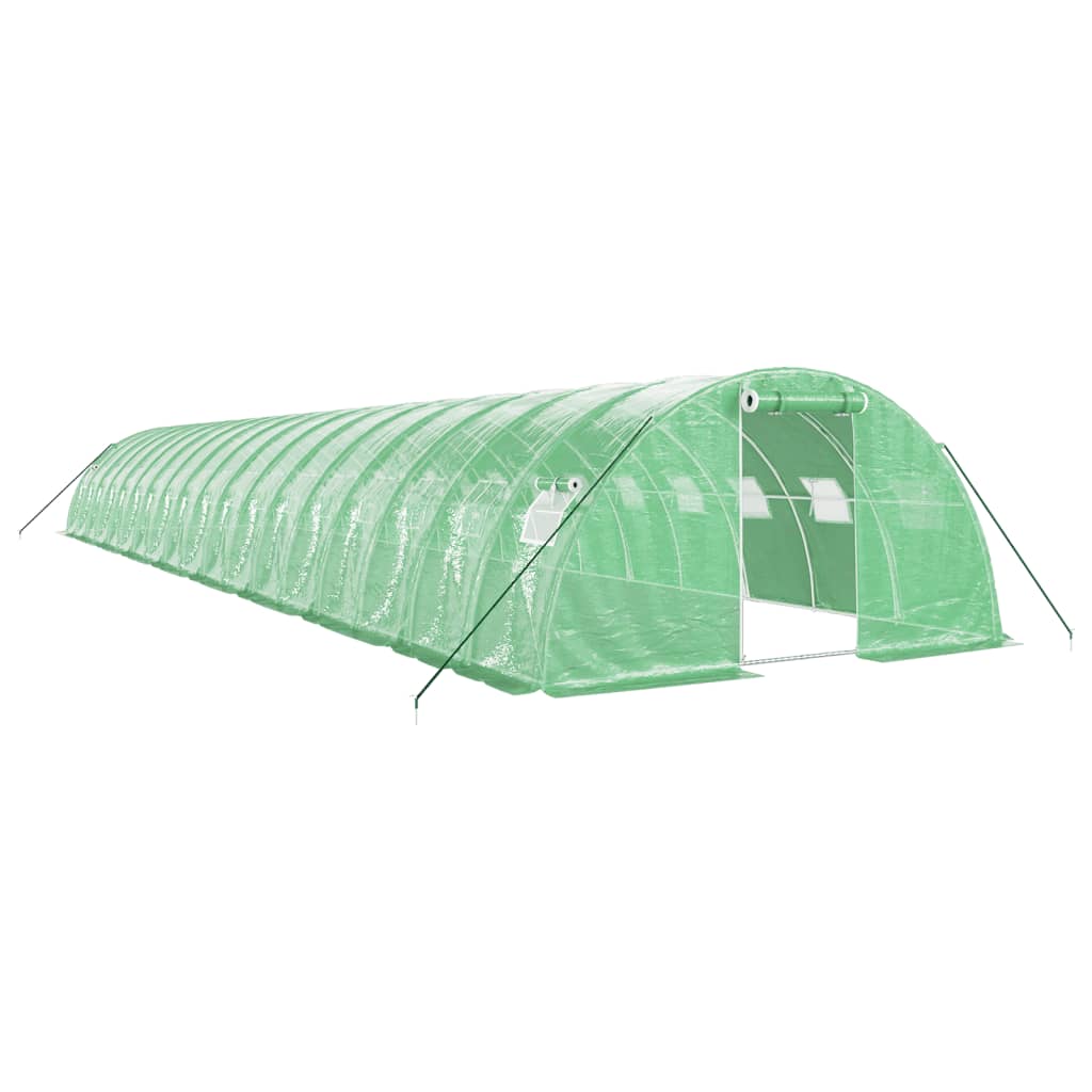 vidaXL Kasvihuone teräsrungolla vihreä 72 m² 18x4x2 m
