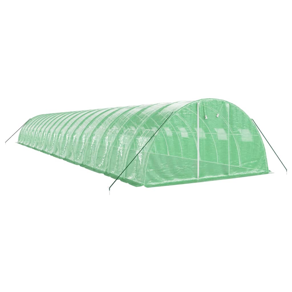 vidaXL Kasvihuone teräsrungolla vihreä 72 m² 18x4x2 m