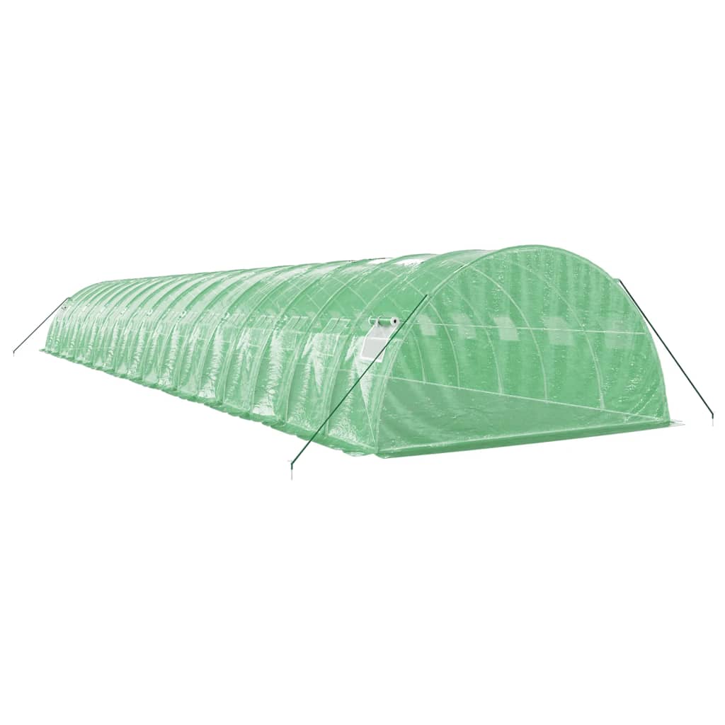vidaXL Kasvihuone teräsrungolla vihreä 72 m² 18x4x2 m