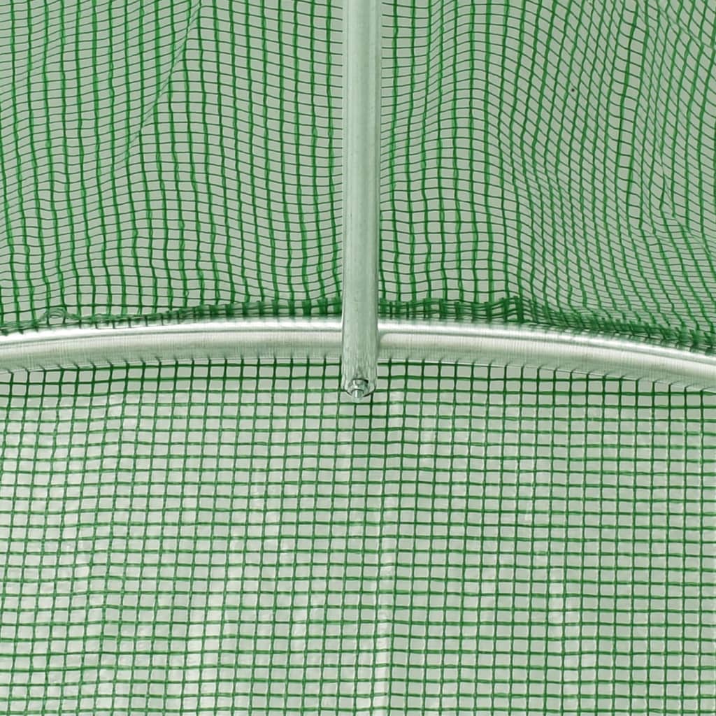 vidaXL Kasvihuone teräsrungolla vihreä 72 m² 18x4x2 m