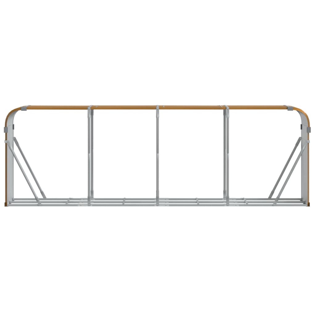 vidaXL Polttopuuteline vaaleanruskea 300x45x100 cm galvanoitu teräs