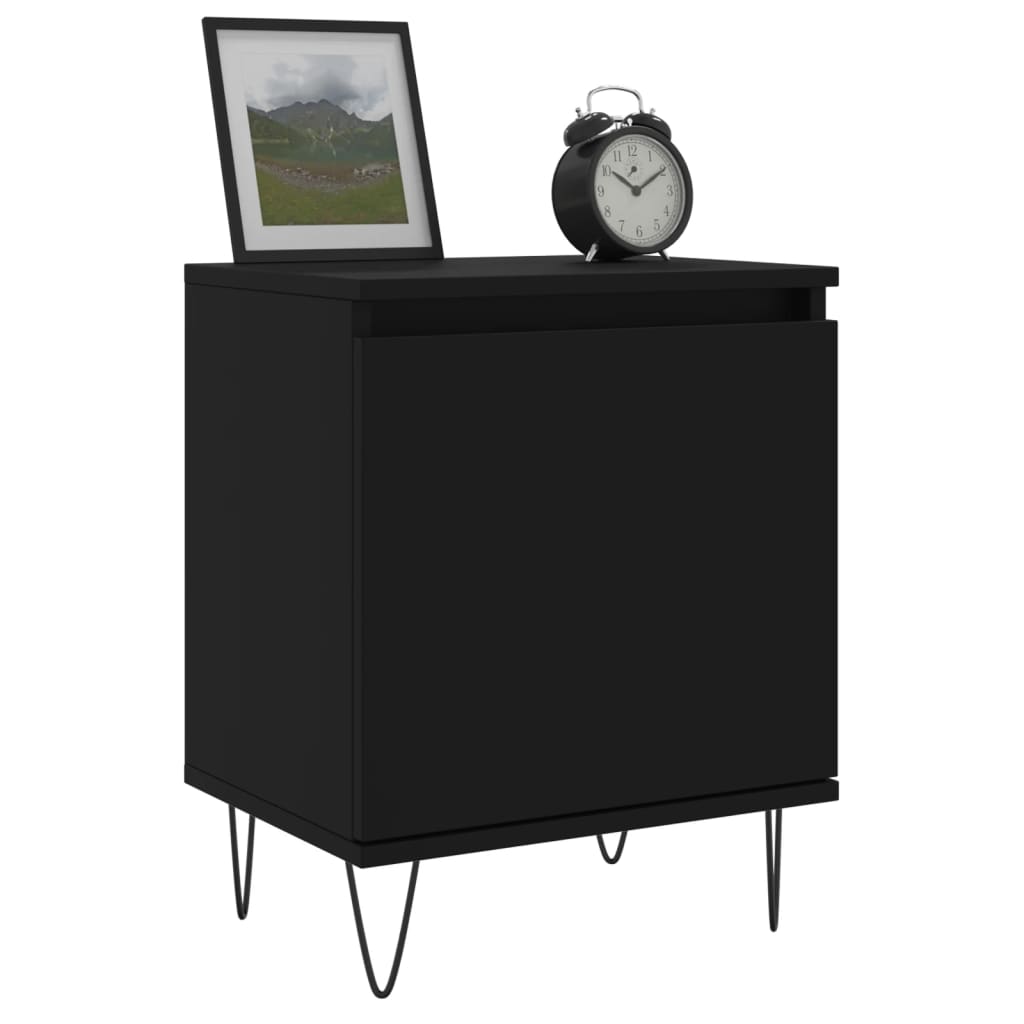 vidaXL Yöpöydät 2 kpl musta 40x30x50 cm tekninen puu