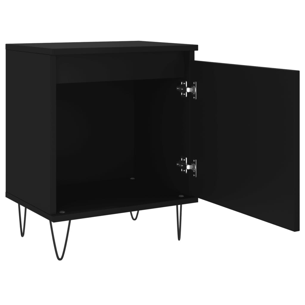 vidaXL Yöpöydät 2 kpl musta 40x30x50 cm tekninen puu