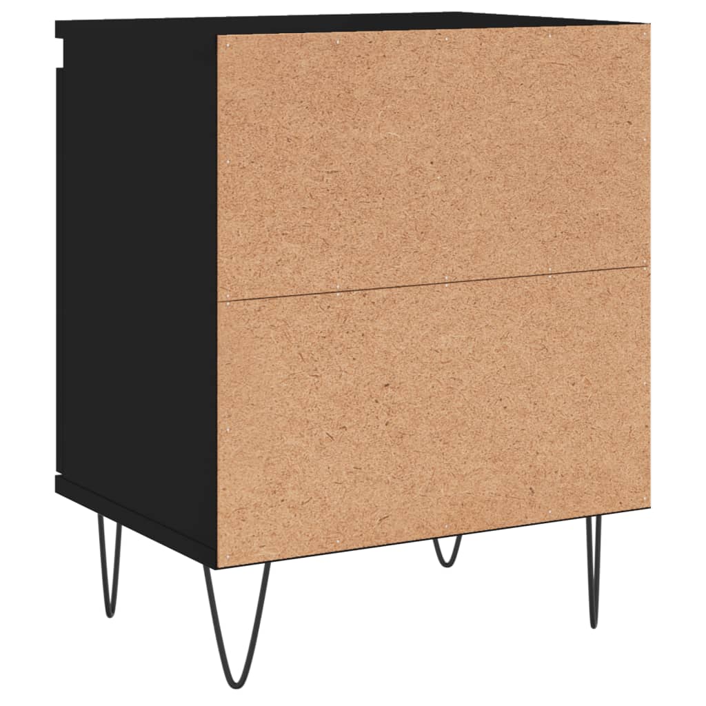 vidaXL Yöpöydät 2 kpl musta 40x30x50 cm tekninen puu