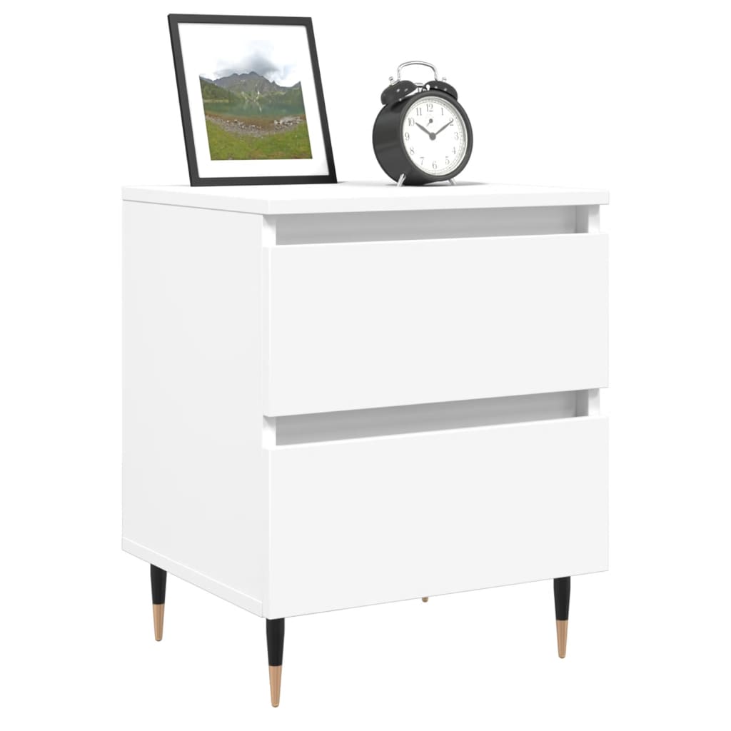 vidaXL Yöpöydät 2 kpl valkoinen 40x35x50 cm tekninen puu