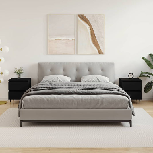 vidaXL Yöpöydät 2 kpl musta 40x35x50 cm tekninen puu