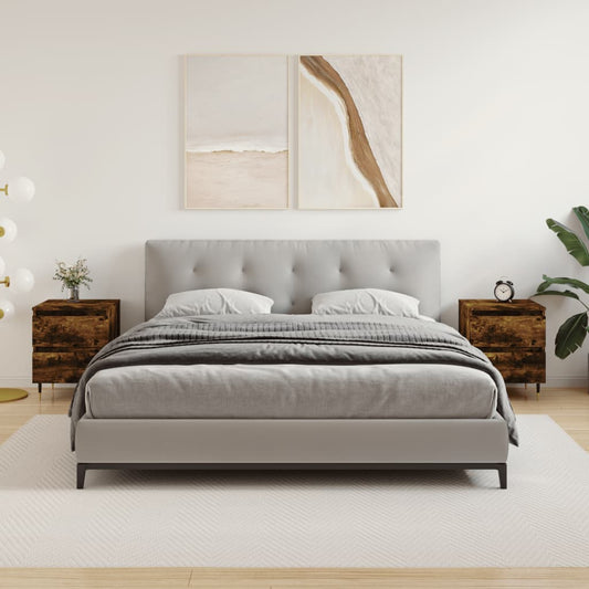 vidaXL Yöpöydät 2 kpl savutammi 40x35x50 cm tekninen puu