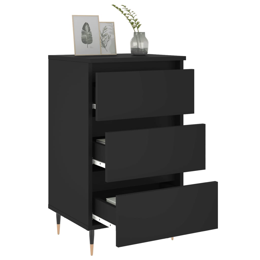 vidaXL Yöpöydät 2 kpl musta 40x35x69 cm tekninen puu