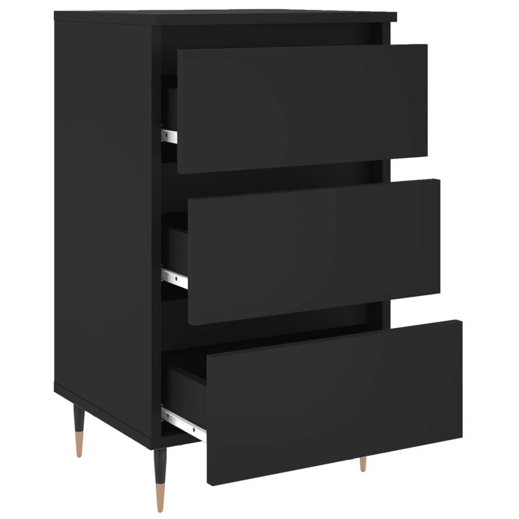 vidaXL Yöpöydät 2 kpl musta 40x35x69 cm tekninen puu