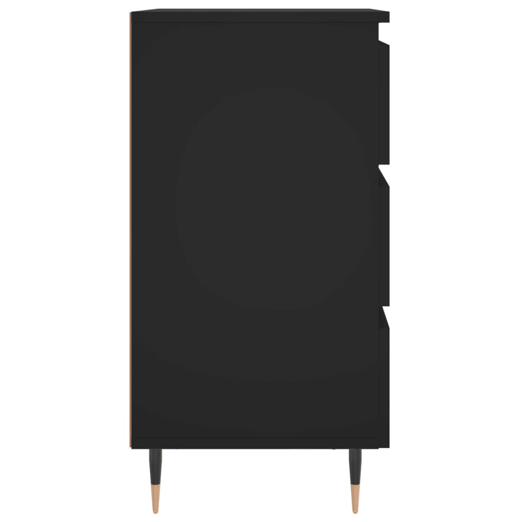 vidaXL Yöpöydät 2 kpl musta 40x35x69 cm tekninen puu