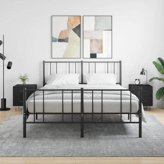 vidaXL Yöpöydät 2 kpl musta 40x35x47,5 cm tekninen puu