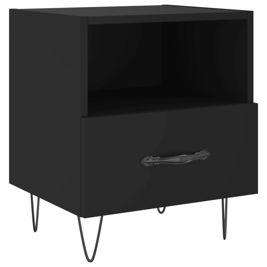 vidaXL Yöpöydät 2 kpl musta 40x35x47,5 cm tekninen puu