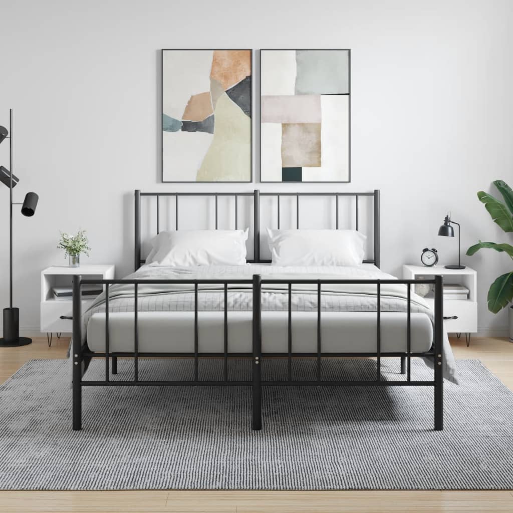 vidaXL Yöpöydät 2 kpl korkeakiilto valk. 40x35x47,5 cm tekninen puu