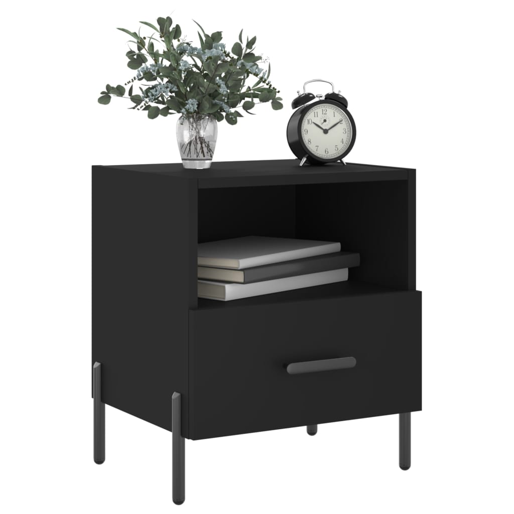 vidaXL Yöpöydät 2 kpl musta 40x35x47,5 cm tekninen puu