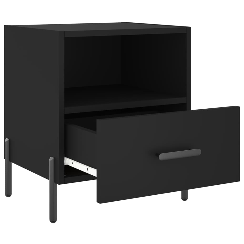 vidaXL Yöpöydät 2 kpl musta 40x35x47,5 cm tekninen puu