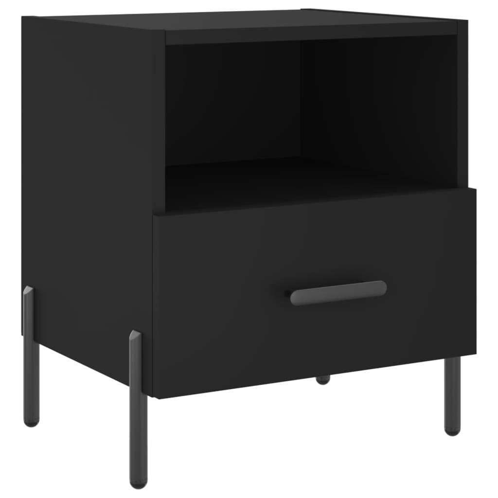 vidaXL Yöpöydät 2 kpl musta 40x35x47,5 cm tekninen puu