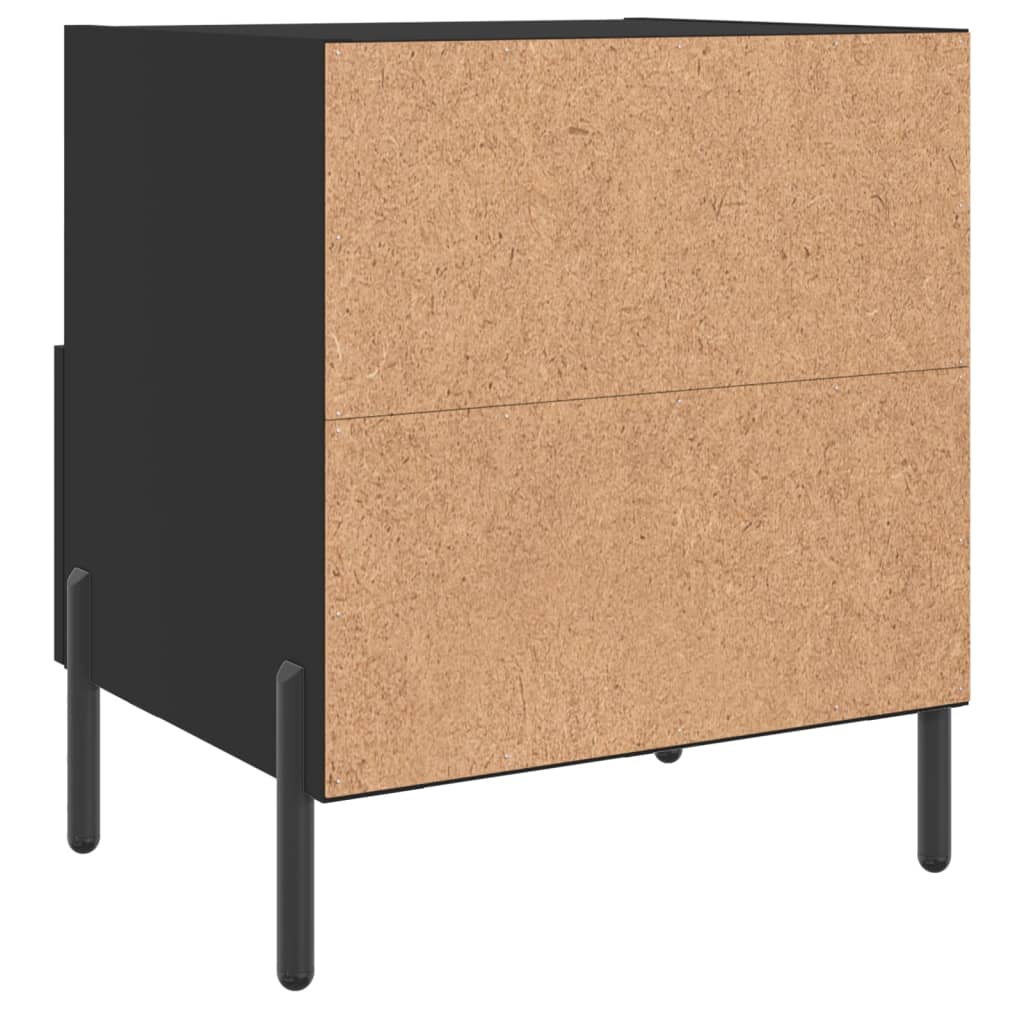 vidaXL Yöpöydät 2 kpl musta 40x35x47,5 cm tekninen puu