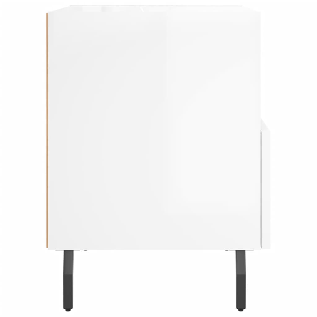 vidaXL Yöpöydät 2 kpl korkeakiilto valk. 40x35x47,5 cm tekninen puu