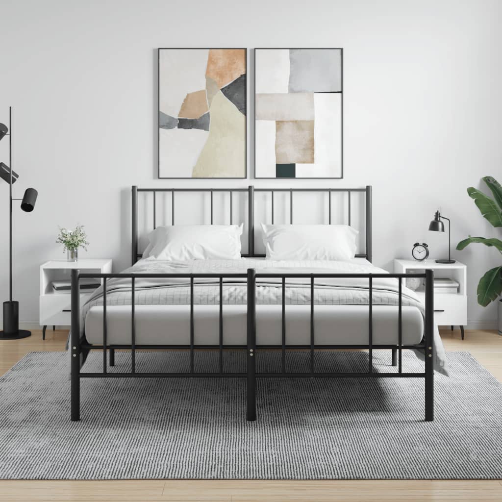 vidaXL Yöpöydät 2 kpl korkeakiilto valk. 40x35x47,5 cm tekninen puu