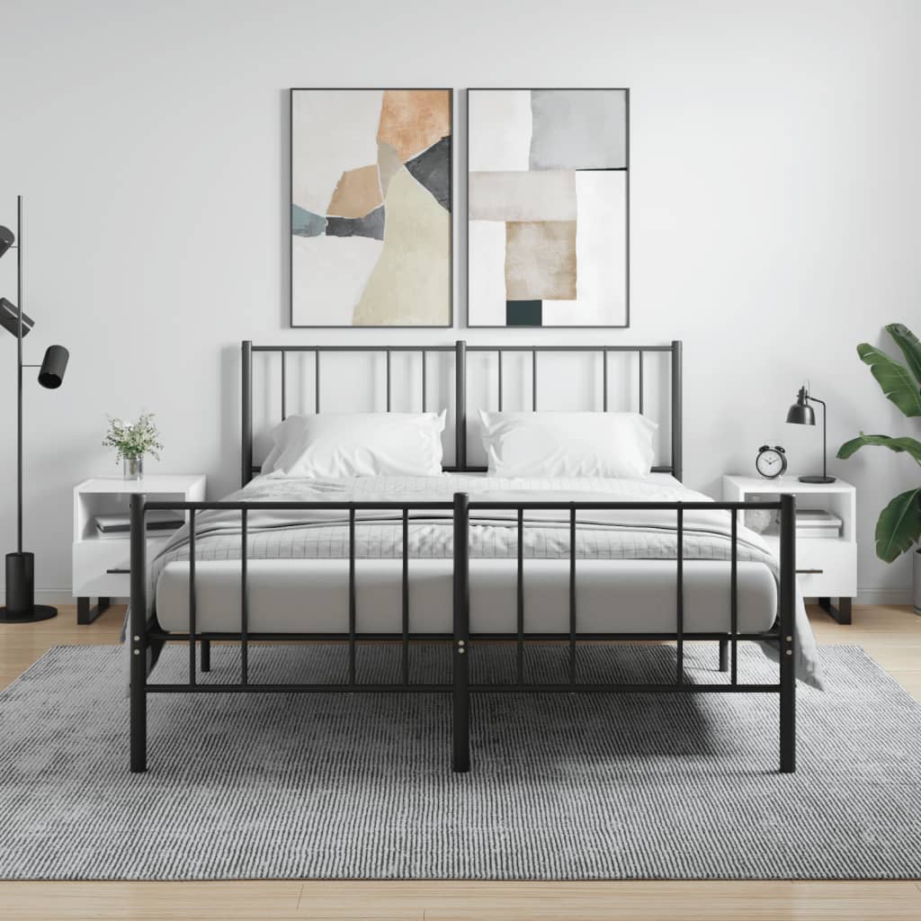 vidaXL Yöpöydät 2 kpl korkeakiilto valk. 40x35x47,5 cm tekninen puu