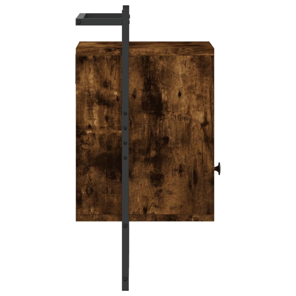 vidaXL Yöpöydät seinälle 2 kpl savutammi 40x30x61 cm tekninen puu